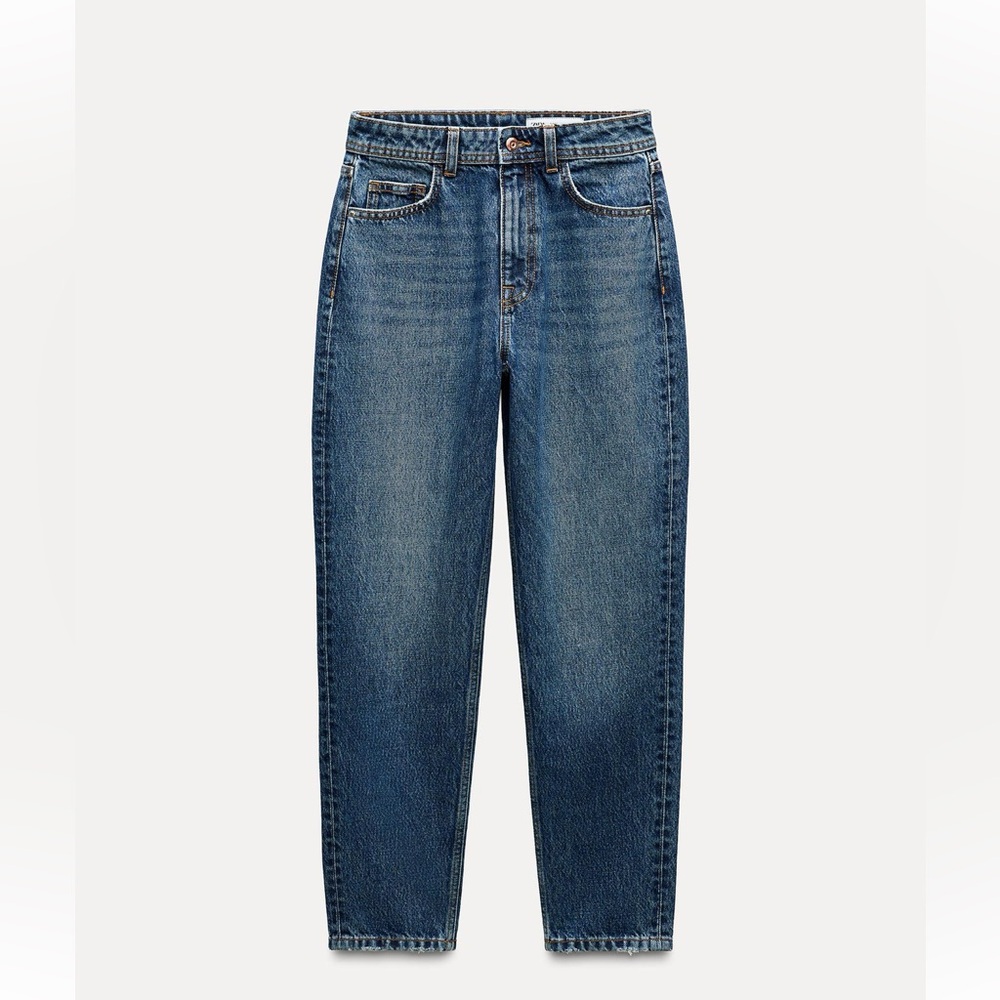 ZARA high rise mom Jean medium blue